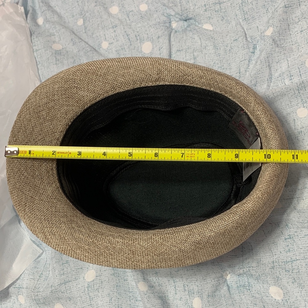 VTG 2b bebe Tan Fedora Hat with Black Band - Picture 11 of 13